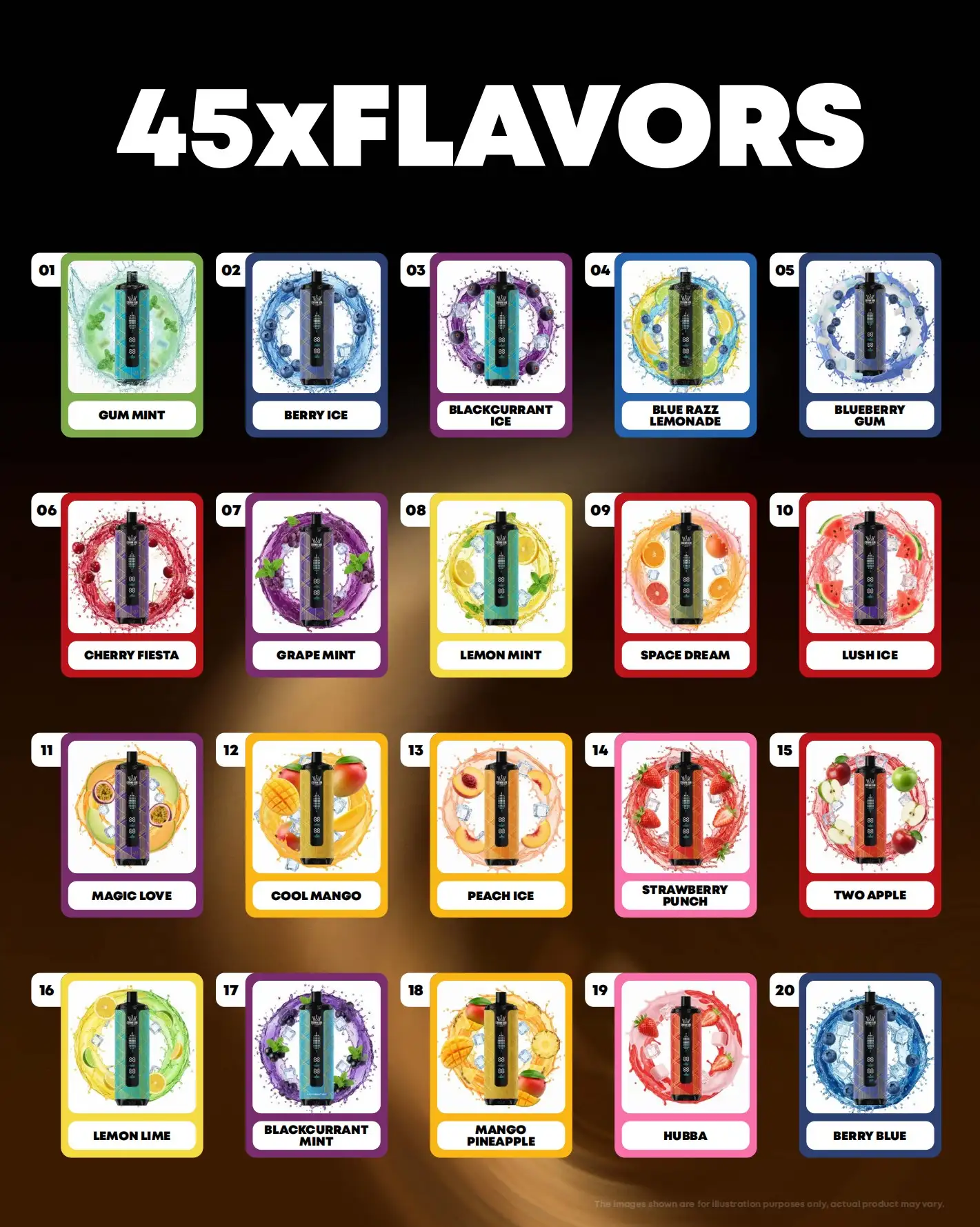 AL-FAKHER-Mega-Max-风味列表1-20种-精选口味