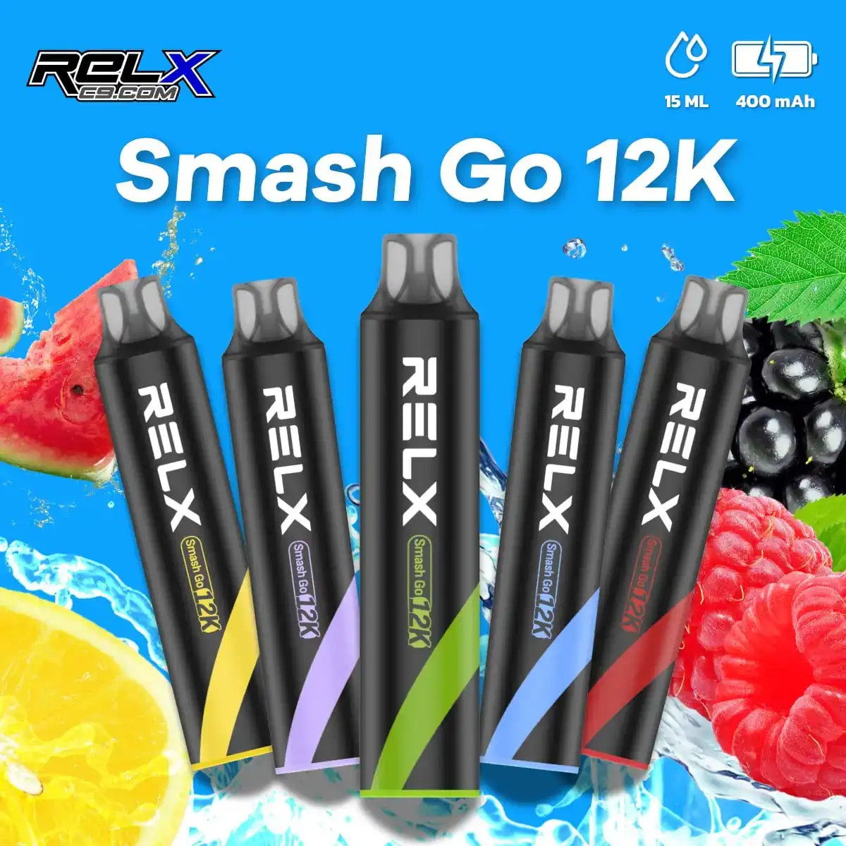 RELX-Smash-GO-12K-钢网芯性能提升-400mAh电池-6.7V电压