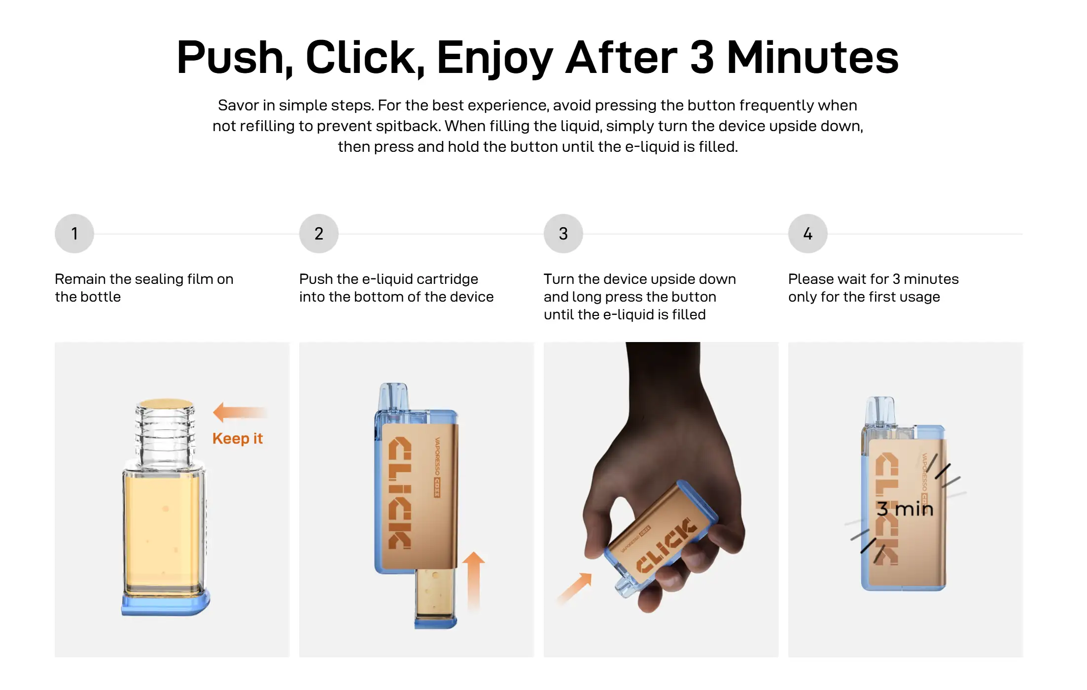 vaporesso-coss-click-使用步骤-push-click-enjoy